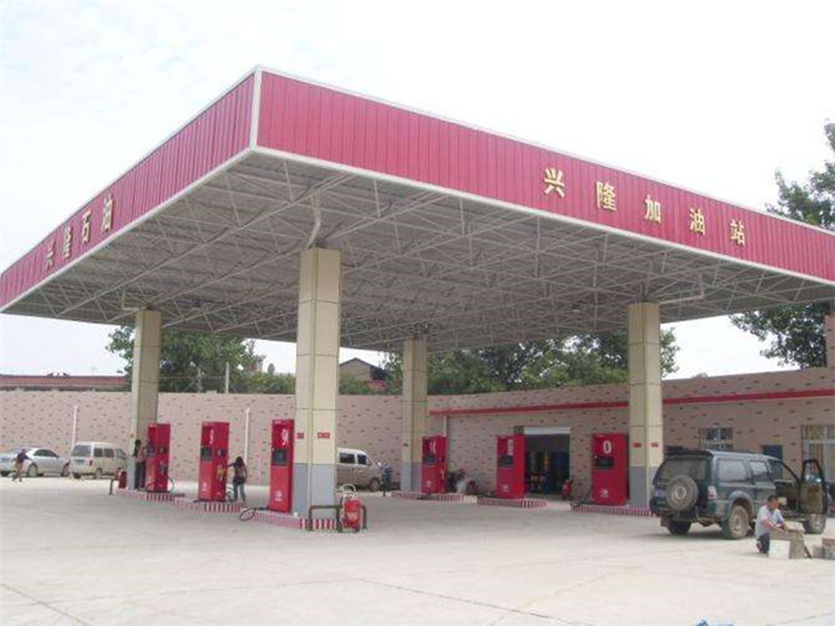 晋江加油站钢结构网架案例9